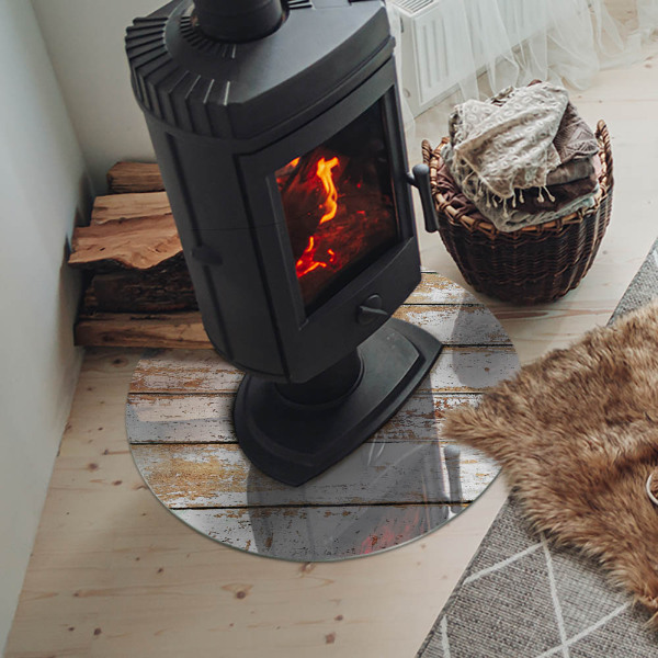 Protector de suelo para estufas Tabla de madera dañada