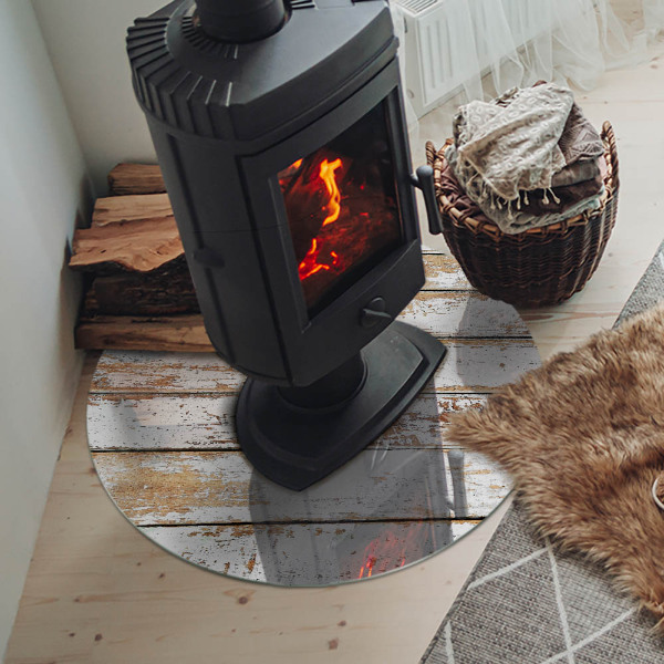 Protector de suelo para estufas Tabla de madera dañada