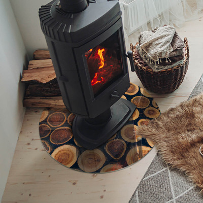 Placa de protección para estufa Caja con madera cortada