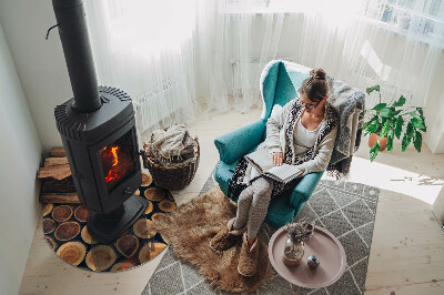 Placa de protección para estufa Caja con madera cortada