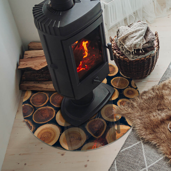 Szkło pod kominek Skrzynka z drewnem ściętym