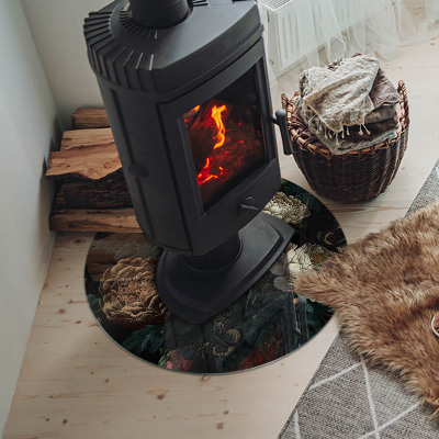 Protector de suelo para estufas Patrón floral con mariposas