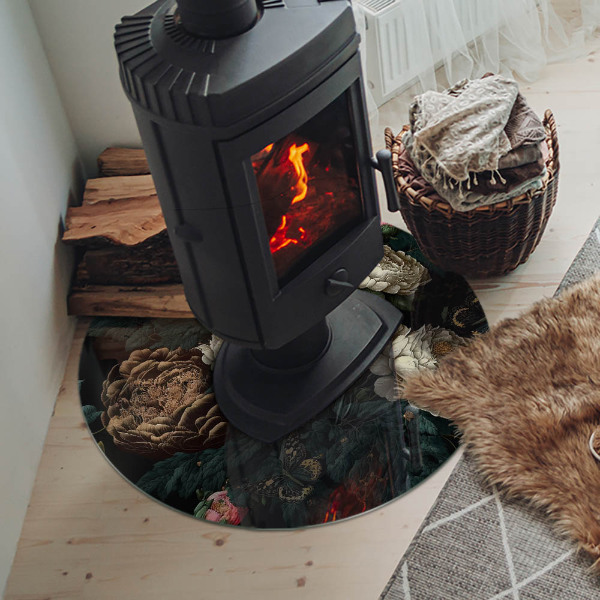 Protector de suelo para estufas Patrón floral con mariposas