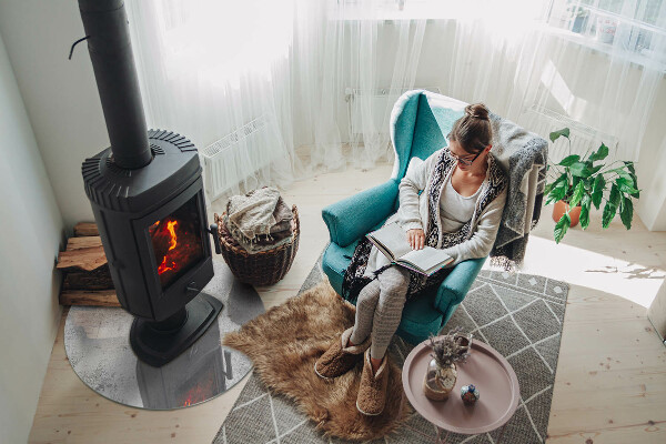 Protector de suelo para estufas Textura de hormigón crudo