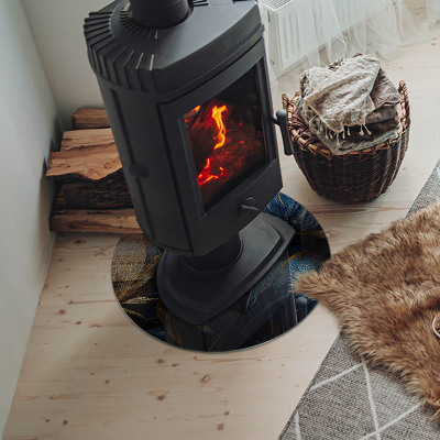 Placa de protección para estufa Hojas elegantes en textura.