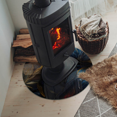 Placa de protección para estufa Hojas elegantes en textura.