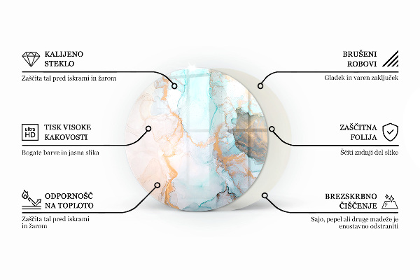 Szyba pod kominek Eleganckie liście w fakturze