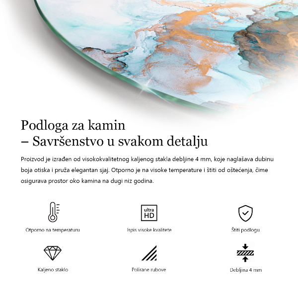 Podkładka pod kominek Elegancki marmur z żyłkami