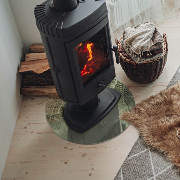 Protector de suelo para estufas Hojas tropicales al fondo