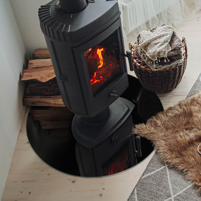 Protector de suelo para estufas Color grafito oscuro