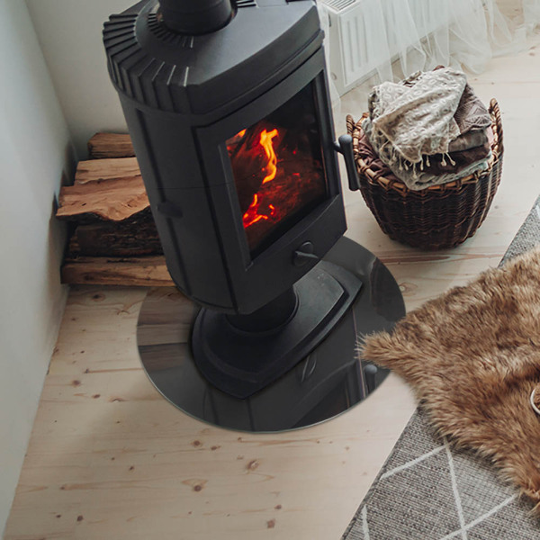 Protector de suelo para estufas Color: Gris-marrón