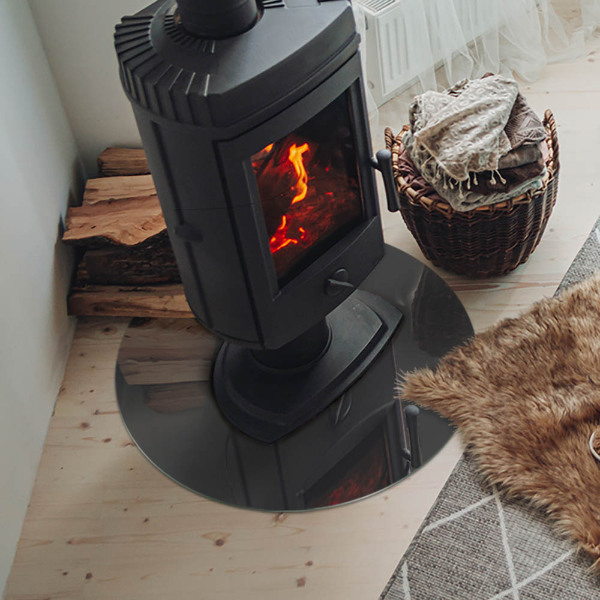 Protector de suelo para estufas Color: Gris-marrón