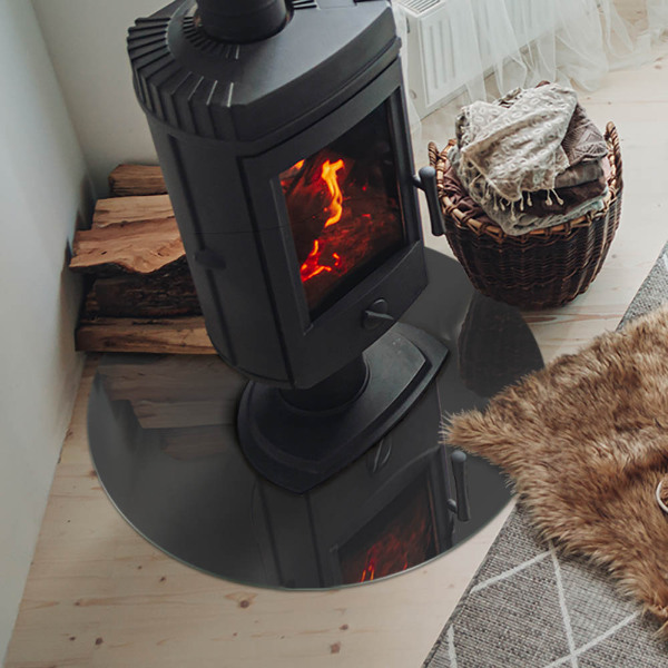 Protector de suelo para estufas Color: Gris-marrón