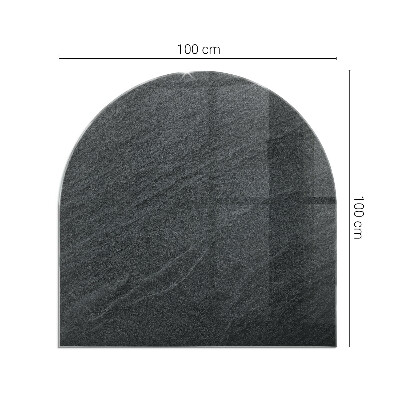 Szyba hartowana pod kominek półowalna Wzór kamienia naturalnego