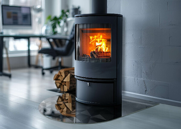 Placa protección suelo estufa semicircular Geometría en tres dimensiones