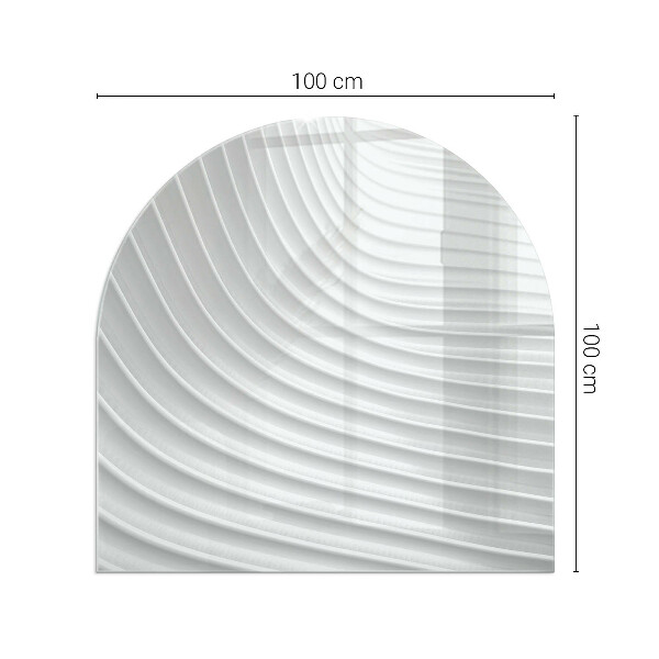 Protector suelo para estufa de leña semicircular Ondas de formas sutiles
