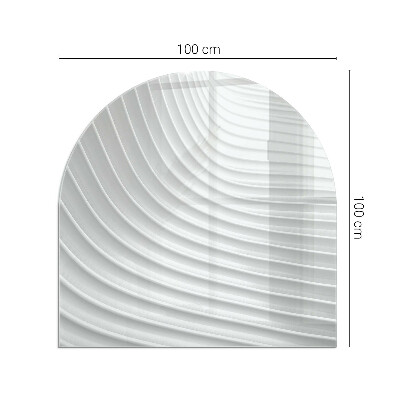 Protector suelo para estufa de leña semicircular Ondas de formas sutiles