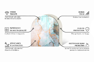 Protector de suelo para estufa semicircular Formas abstractas de nubes en sólidos