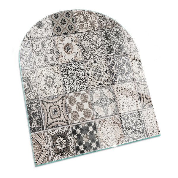 Placa protección suelo estufa semicircular Patrones decorativos de azulejos