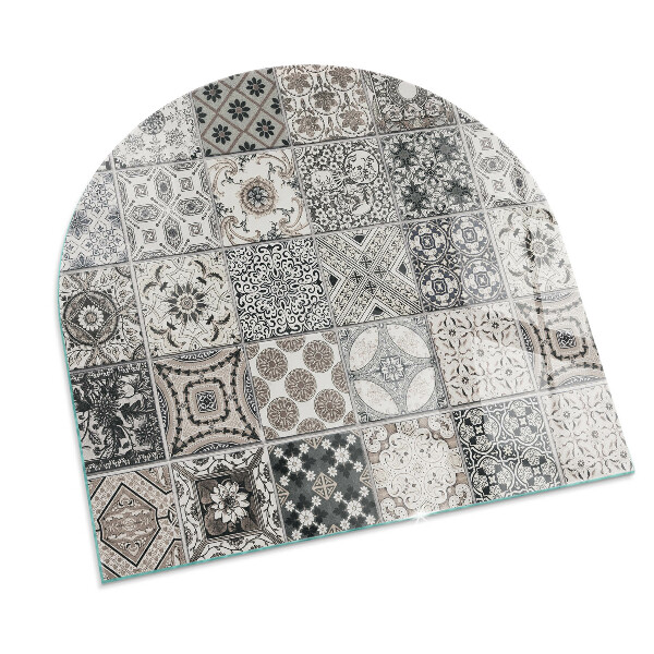 Placa protección suelo estufa semicircular Patrones decorativos de azulejos