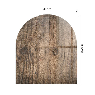 Placa protección suelo estufa semicircular Patrón de madera de pino