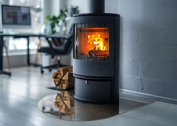 Protector de suelo para estufa semicircular Motivo de acero perforado