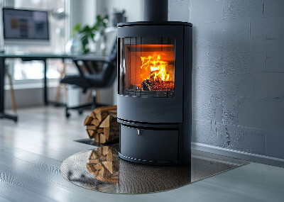 Protector de suelo para estufa semicircular Motivo de acero perforado