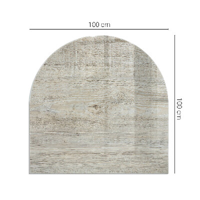 Placa protección suelo estufa semicircular Patrón de madera clara natural