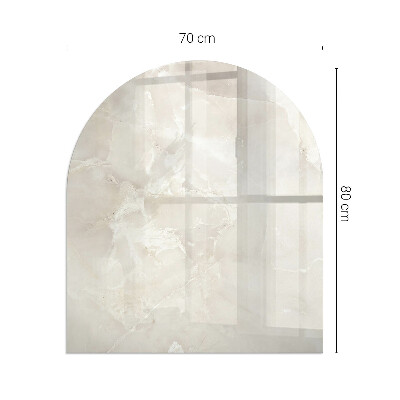 Szyba pod kominek półowalna Marmurowy motyw organiczny