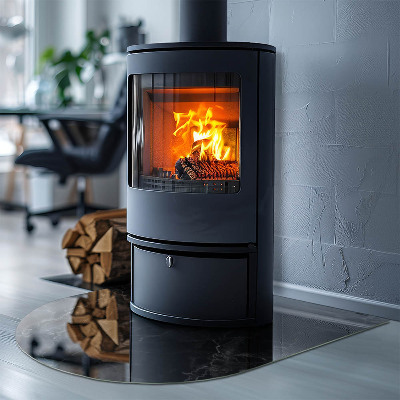 Panel kominkowy półowalny Stylowy motyw marmurowy