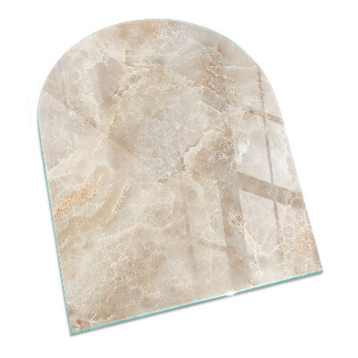 Protector suelo para estufa de leña semicircular Patrón de piedra inspirado en la naturaleza.