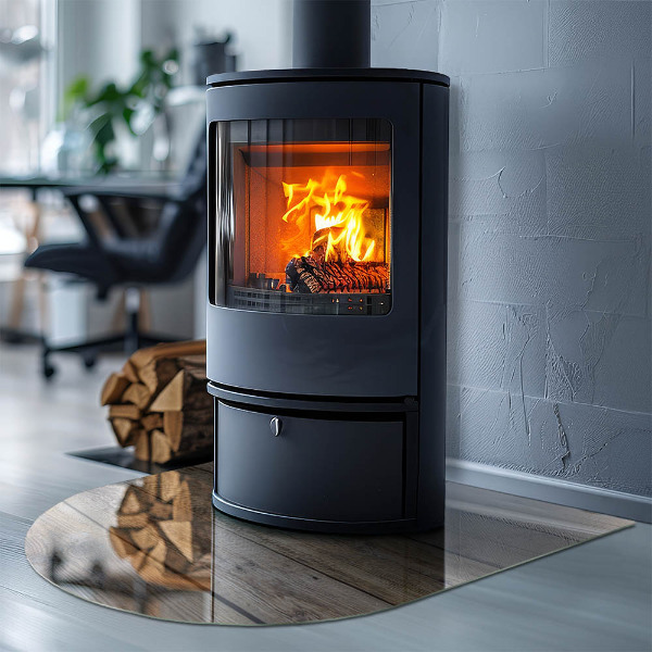 Panel kominkowy półowalny Deski w naturalnym stylu