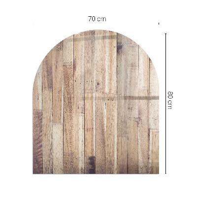 Protector suelo para estufa de leña semicircular Patrón de madera en disposición geométrica.