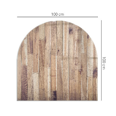 Protector suelo para estufa de leña semicircular Patrón de madera en disposición geométrica.