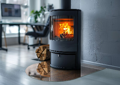 Placa protección suelo estufa semicircular Impresión de óxido en la superficie del metal