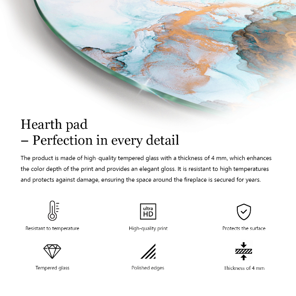 Protector suelo para estufa de leña semicircular Tablas rústicas de estilo natural