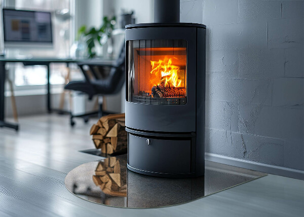 Protector de suelo para estufa semicircular Patrón abstracto con texturas variadas