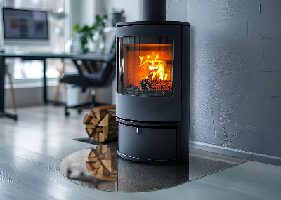 Protector de suelo para estufa semicircular Patrón abstracto con texturas variadas