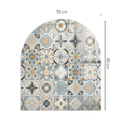 Placa protección suelo estufa semicircular Patrones de mosaico en formas de baldosas