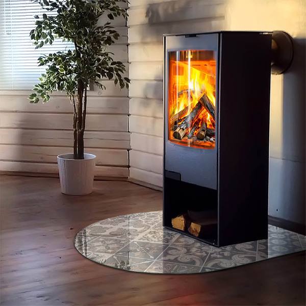 Protector suelo para estufa de leña semicircular Disposición de decoraciones de mosaico