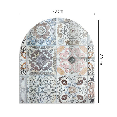 Protector suelo para estufa de leña semicircular Patrones de mosaico en azulejos