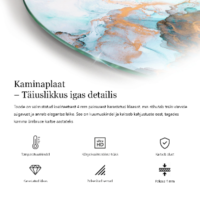 Protector de suelo para estufa semicircular Colores de tablero en diferentes tonos