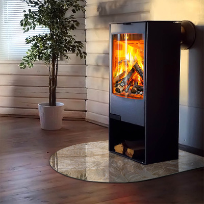 Protector de suelo para estufa semicircular Patrones de hojas delicadas