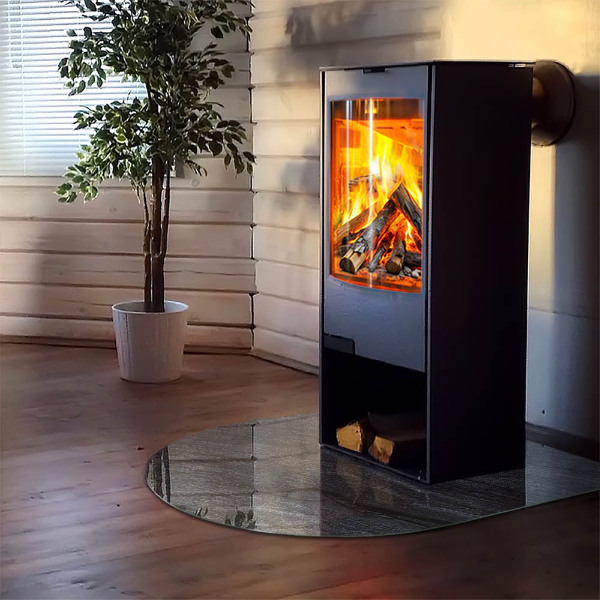 Placa protección suelo estufa semicircular Patrón de estructura rocosa