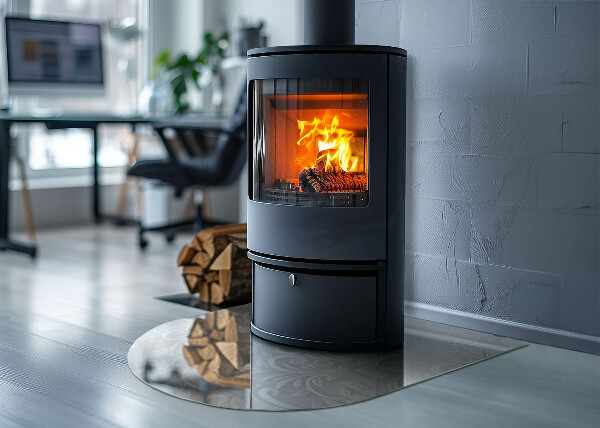 Protector de suelo para estufa semicircular Motivo vegetal elegante