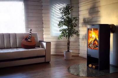 Protector suelo para estufa de leña semicircular Patrón de estructura de piedra