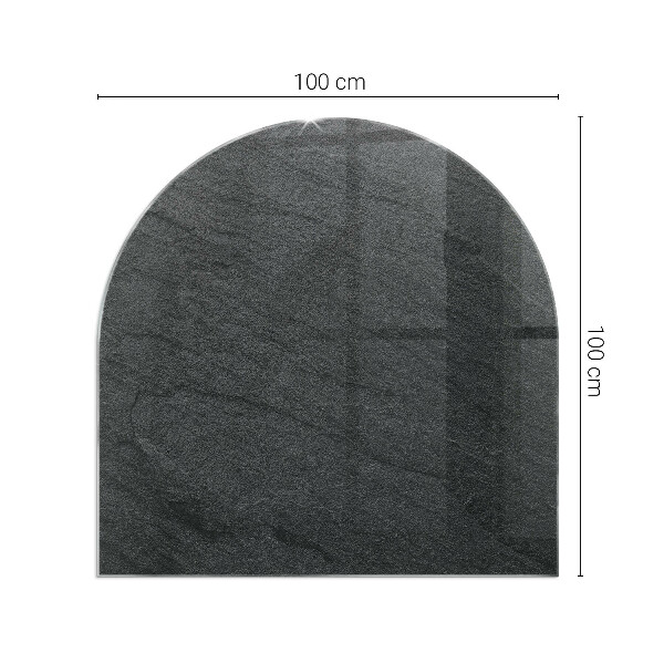 Protector suelo para estufa de leña semicircular Patrón de estructura de piedra
