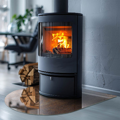 Panel kominkowy półowalny Rdzawy wzór na tle