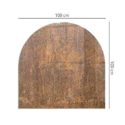 Placa protección suelo estufa semicircular Patrón oxidado en el fondo