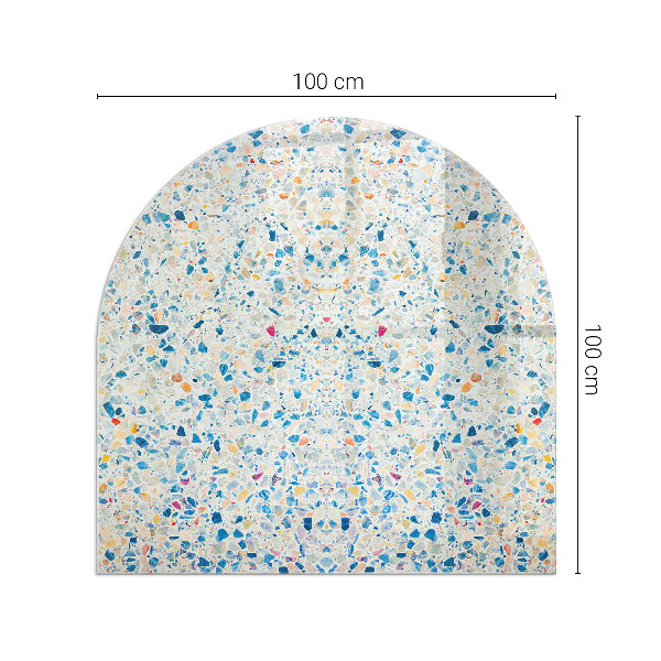 Protector suelo para estufa de leña semicircular Motivo de textura abstracta